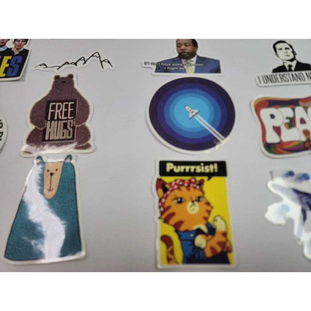 45 Vinyl Sticker Lot The Office Beatles Nature Animals Peace Laptop Water Bottle